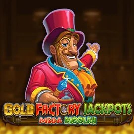 Try Gold Factory Jackpots Mega Moolah slot by Aurum Signature Studios on slotorro.com – logo image