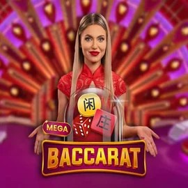 Mega Baccarat slot logo by Pragmatic Play at Slotoro Casino