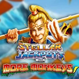 Stellar Jackpots with More Monkeys slot logo by Lightning Box Game at Slotoro Casino